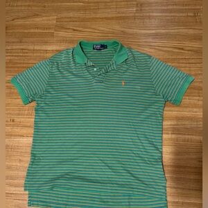 Polo Ralph Lauren Shirt Mens L Green Blue Orange Stripes